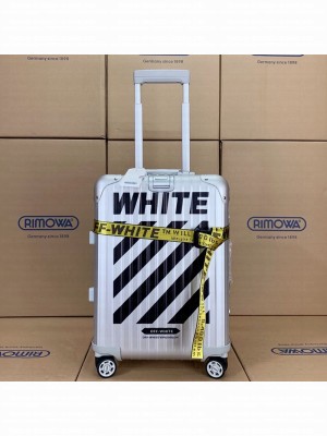 Off-White x Rimowa Striped Luggage Travel Bag Silver 20/26/30 inches 2019 Collection