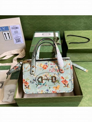 Gucci Horsebit 1955 mini top handle bag 645453 light blue