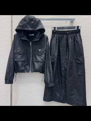 Prada Jacket and Skirt Set Black 2025