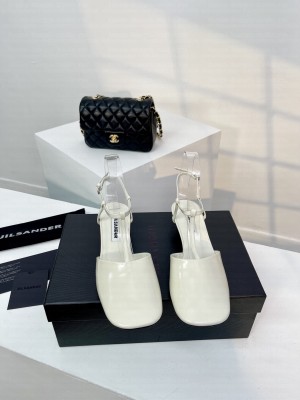 JIL SANDER Square Toe Mary Jane White