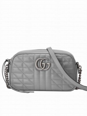 Gucci GG Marmont Small Shoulder Bag 447632 Gray