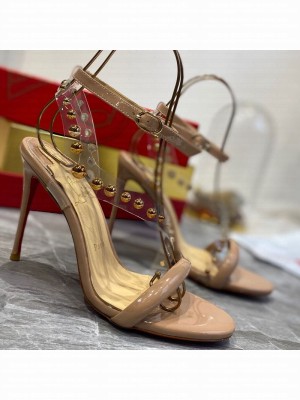 Christian Louboutin Round Studde Sandals 10cm Nude 2021 Collection
