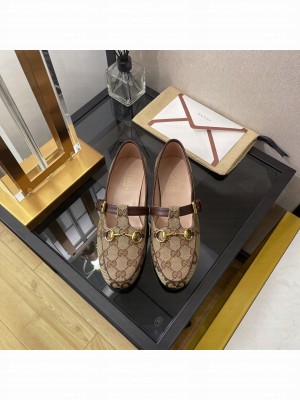 Gucci GG Canvas Loafers with Horsebit Beige 2022 Collection