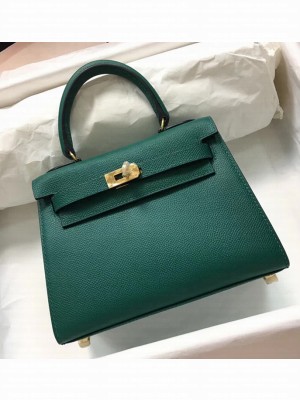 Hermes Kelly Mini 20 Original Epsom Handbag Malachite