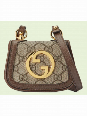 Gucci Blondie card case wallet GG Supreme canvas 698635 brown