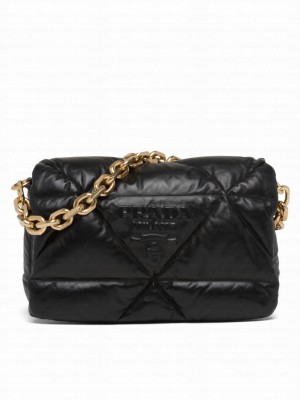 Prada Padded Nappa Leather Shoulder Bag 1BD306 Black