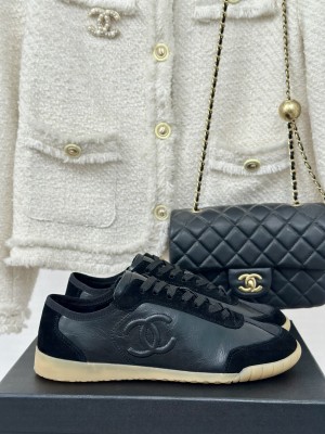 Chanel Calfskin & Suede G45996 Black Sneakers 2024 