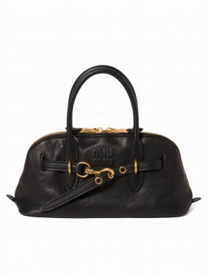 Miumiu Aventure Nappa Leather Top-handle Bag Black