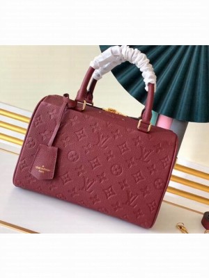 Louis Vuitton Monogram Empreinte Leather Speedy Bandouliere 25 Bag M44145 Scarlet Red