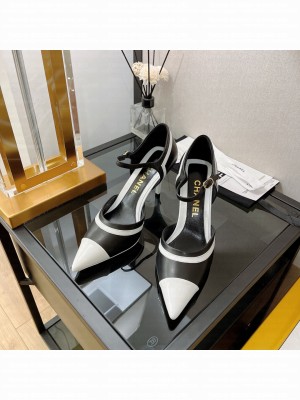 Chanel Lambskin & Patent Calfskin Pointed Toe Pumps 8.5cm Black 2022 Collection