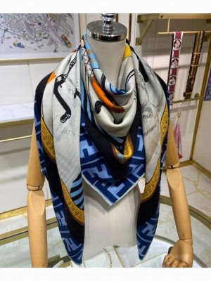 Fendi Women s Square Scarf Blue