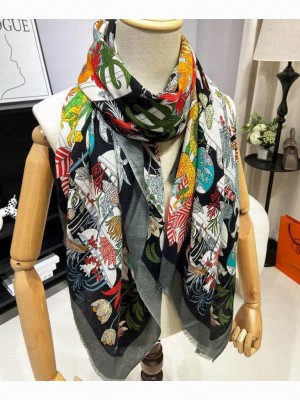 Hermes Women's Precious Paradise Scarf Black