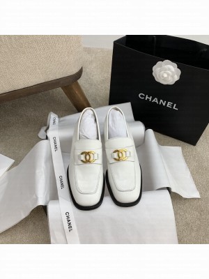 Chanel Calfskin Loafers White 2021 Collection 