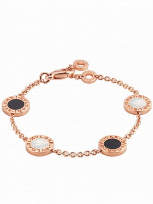 Bvlgari Rose Gold Bracelet Set With Mother-Of-Pearl And Onyx Elements 857192 Red