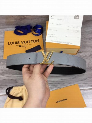 Louis Vuitton Grey 40MM Reversible Belt (Gold buckle)