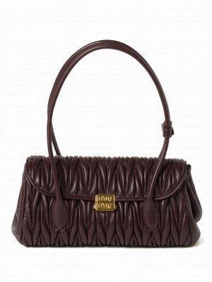 Miumiu Matelasse Nappa Leather Shoulder Bag Mauve