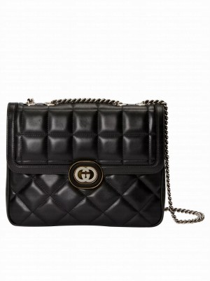 Gucci Deco Small Shoulder Bag 740834 Black