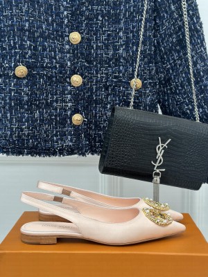 Louis Vuitton LV Initials accessory Satin Slingbacks Flat Nude