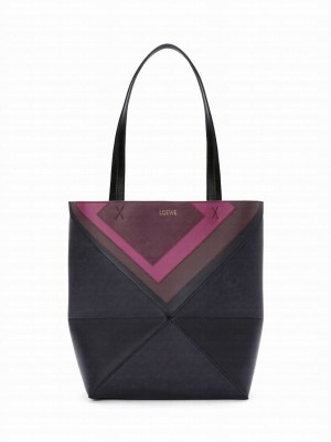 Loewe Bolso Puzzle Fold Square Medium De Piel Black