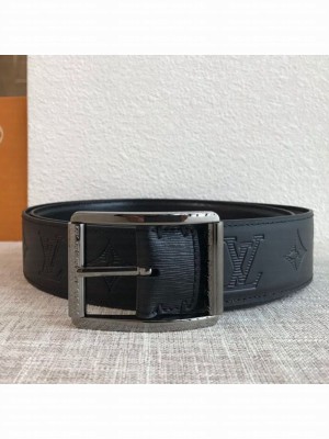 Louis Vuitton Reversible Epi and Embossed Leather Belt with Silver Square Buckle 40mm 2019 Collection