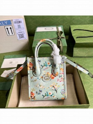 Gucci Mini tote bag with Interlocking G 671623 light blue