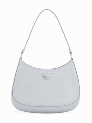 Prada Cleo Brushed Leather Shoulder Bag 1BC499 Gray