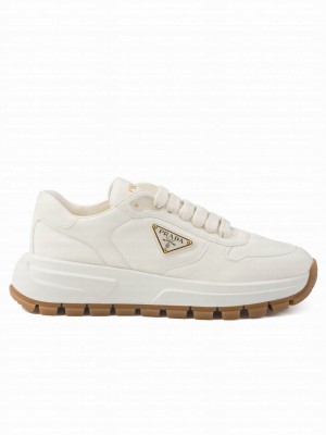 Prada Unisex Prax 01 Leather Sneakers White