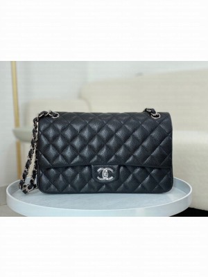 CHANEL CLASSIC 11.12 HANDBAG AS01112 BLACK&Silver Metal