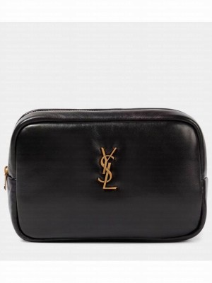 SAINT LAUREN CALYPSO COSMETIC POUCH IN LAMBSKIN 767101 black