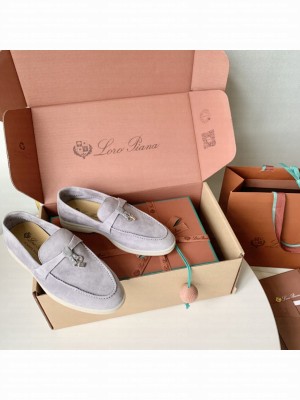 Loro Piana Unisex Summer Charms Walk Suede Loafers 09