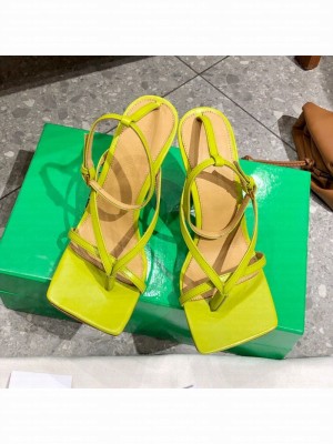 Bottega Veneta Stretch Lambskin Strap Sandals 9cm Kiwi Green  2021 Collection