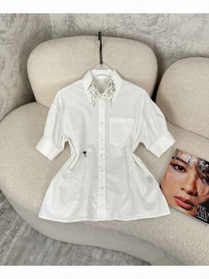 Christian Dior Women's Handmade beaded Shirt White