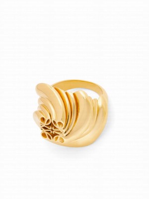 Loewe Women's Twisted Anagram Signet Ring Golden