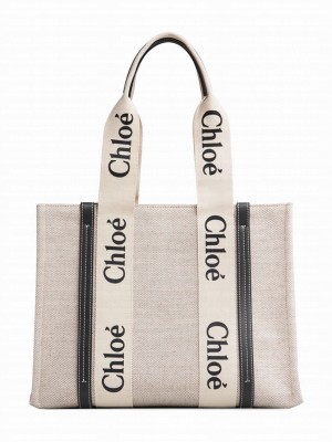 Chloe Medium Woody Tote Bag Black