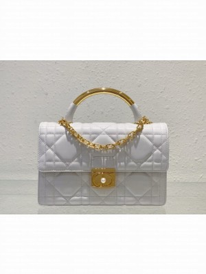 Medium Dior Ange Bag Latte Macrocannage Calfskin M4402U
