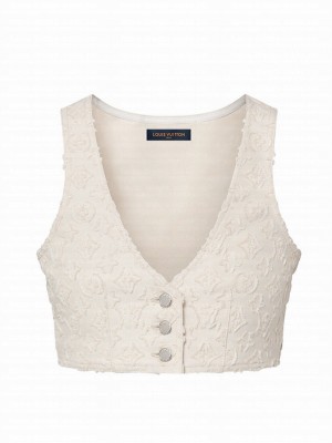 Louis Vuitton Women's Monogram Fil Coupe Crop Top Cream