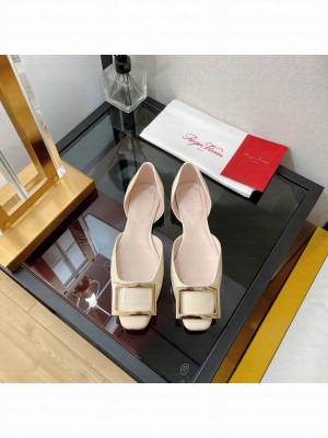 Roger Vivier Trompette Dorsay Metal Buckle Ballerinas in Patent Leather 06