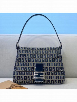 Fendi Vintage Baguette FF Shoulder Bag 0121 Blue  2021 Collection