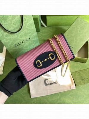 Gucci Horsebit 1955 chain wallet 621892 pink