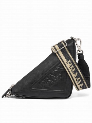Prada Saffiano Triangle Bag Black