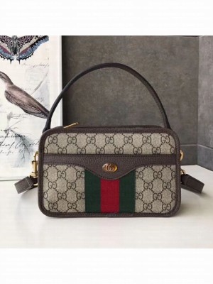 Gucci Ophidia GG Canvas Shoulder Bag 598130 Brown Leather  Collection