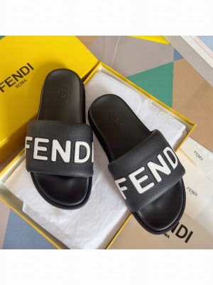 Fendi Unisex Roma Calfskin Flat Slide Sandals 2024 08