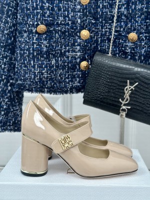 Miss Dior 8cm Pump Nude Patent Calfskin Elastic strap 