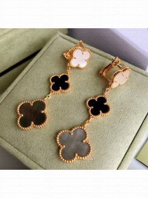 Van Cleef & Arpels Clovers Earrings Blac/White 02 2020 Collection