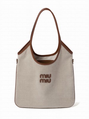 Miumiu IVY Canvas Bag 5BG231 Coffee