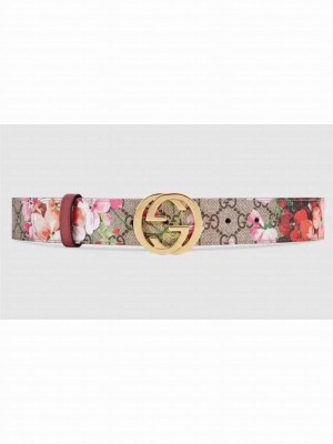 Gucci GG Blooms Belt 3.7cm Width Gold Hardware ‎370543 Pink