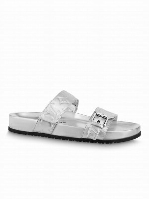 Louis Vuitton Women's Bom Dia Flat Comfort Mule 1AB3OH Silver