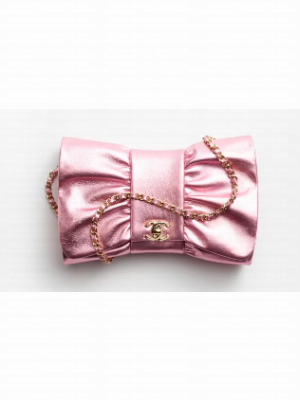 Chanel CLUTCH Metallic Lambskin & gold-Tone Metal AS5129 Pink