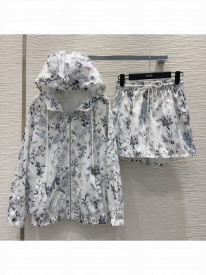 Dior Printed Jacket and Shorts Set White 2025