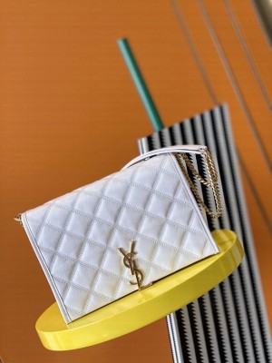 SAINT LAURENT MONOGRAM CHAIN WALLET IN LEATHER 629246 white
